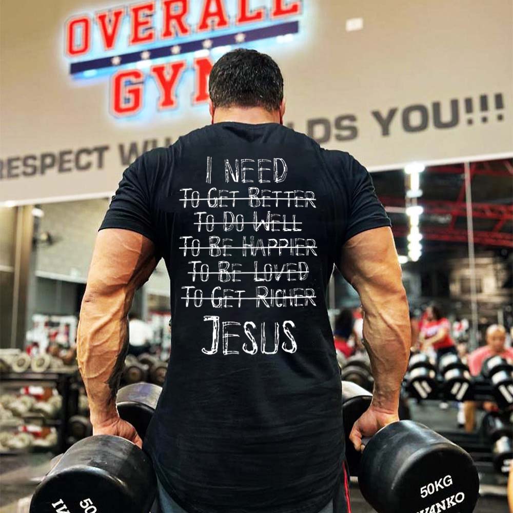 I Need Jesus Printed Men's T-shirt