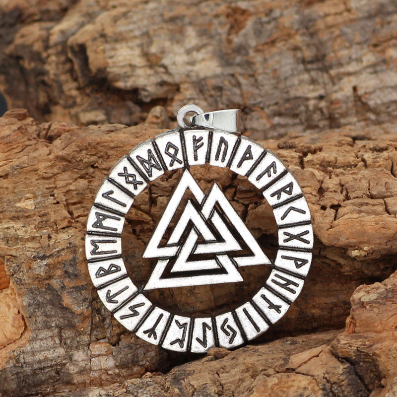 Viking Vintage Odin Triangle Rune Necklace