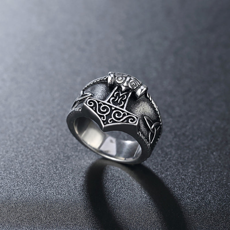 Viking Men's Vintage Titanium Steel Personality Ring