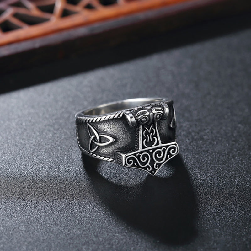 Viking Men's Vintage Titanium Steel Personality Ring