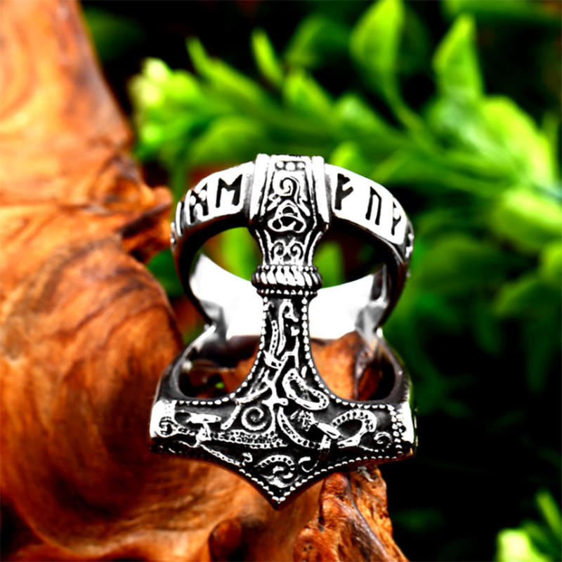 Creative Vintage Viking Letter Titanium Steel Ring