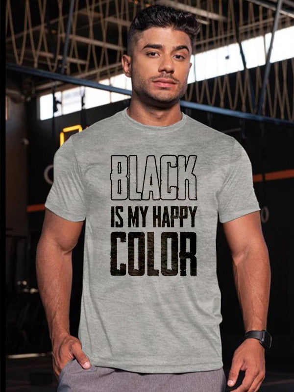 Black Is My Happy Color Printed T-shirt