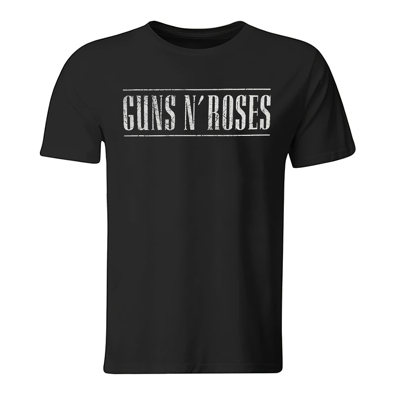 Gunsn Roses Letter Print Men's  T-Shirt