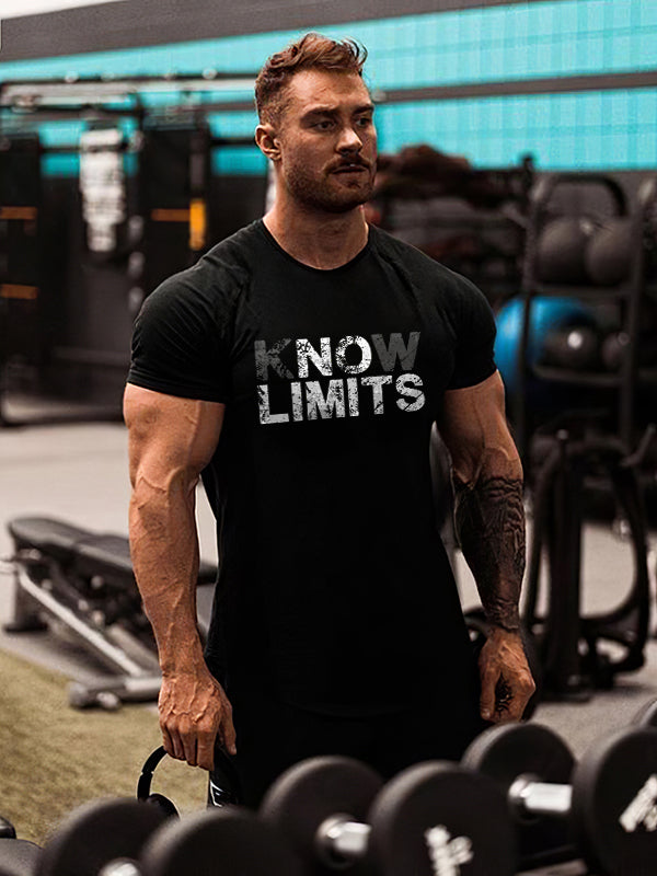 Know Limits Letter Print Men's  T-Shirt