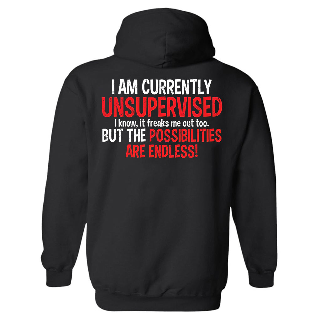 I Am Currently Unsupervised Printed Men's Hoodie