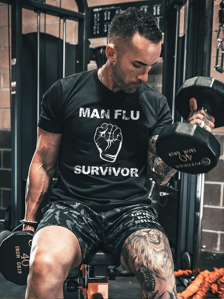 Man Flu Survivor Printed Men's T-shirt